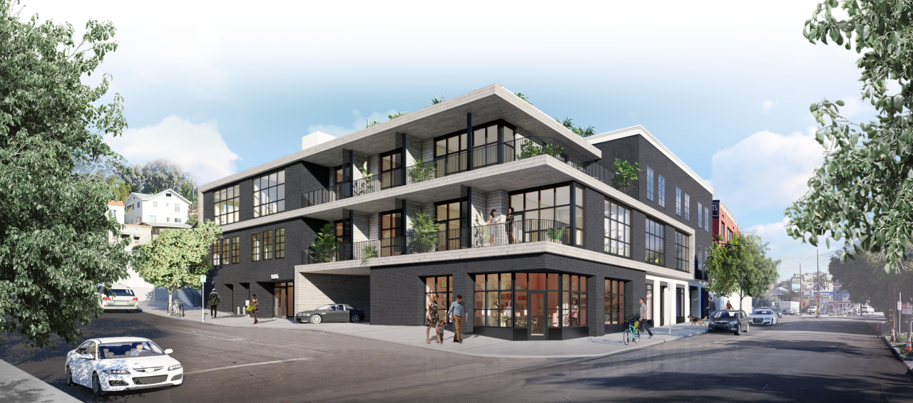 Exterior rendering photo of Edendale Crossing building in Echo Park, CA